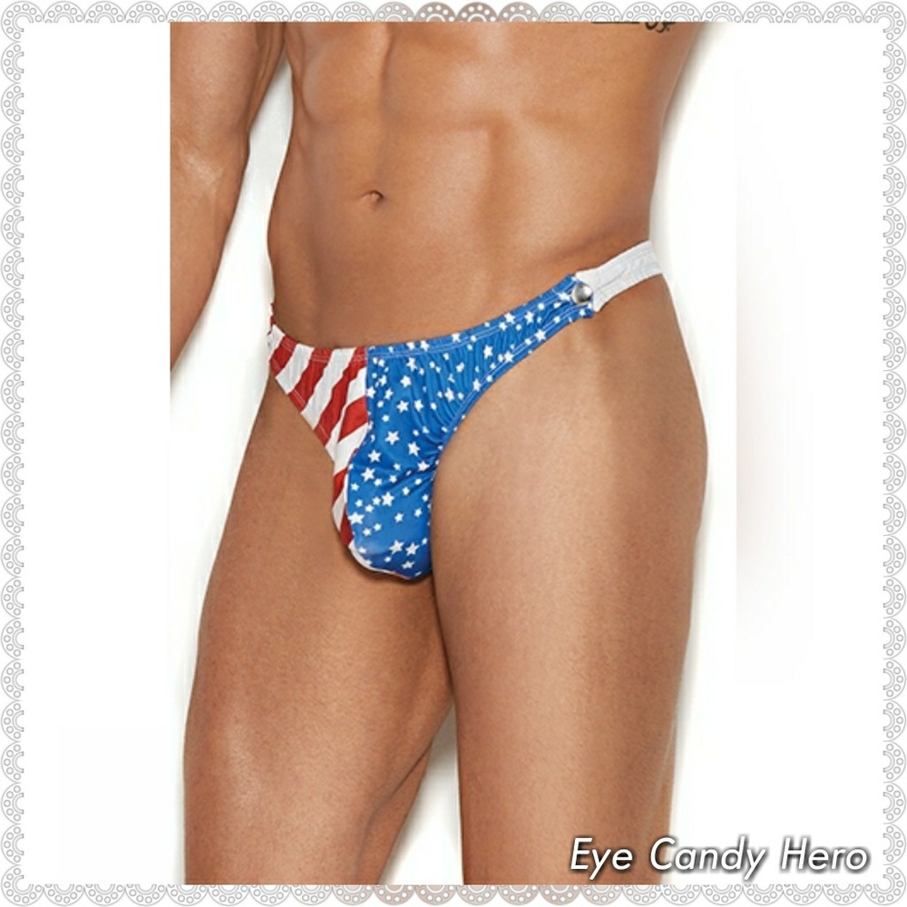 🆕🇺🇸 "Proud American" Men's snap Closure Thong